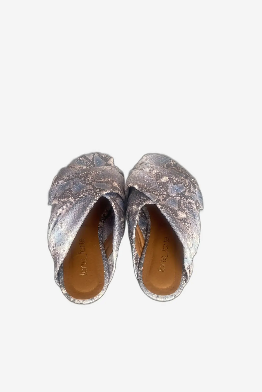 Printed Leather Flat Sandals