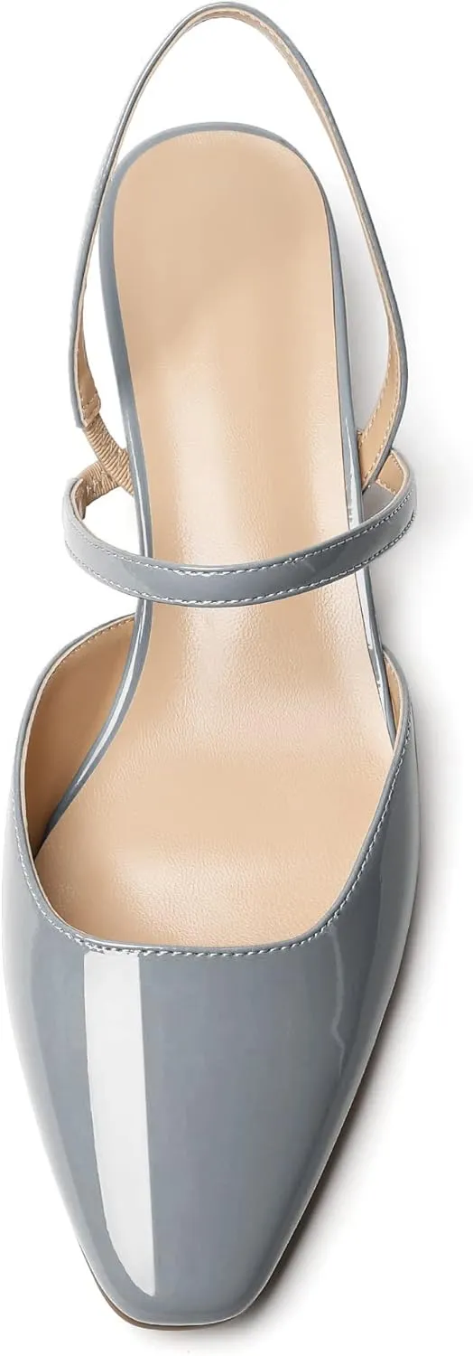 SAMMITOP Women's Kitten Heels Slingback Heels Ankle Strap Kitten Heel Sandals Party Dress Shoes for Wedding Party