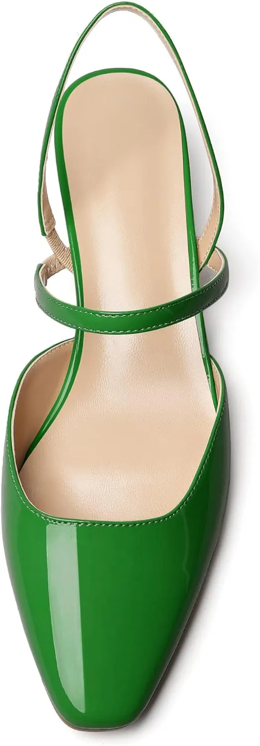 SAMMITOP Women's Kitten Heels Slingback Heels Ankle Strap Kitten Heel Sandals Party Dress Shoes for Wedding Party