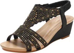 Sandals For Ladies Womens Wedges Shoes Elastic Band Casual Bohemian Sandals Boho Shoes for Beach Sandals for Men Women