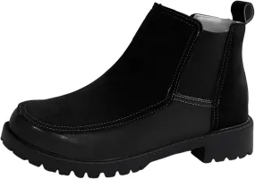 Short Chunky Heels Women Boots Combat Boots Womens with HeelCombat Round Toe Chunky Heel Fashion Elastic Sleeve