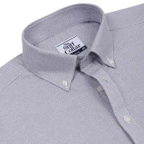 Silver Gray Houndstooth Button Down Executive Shirt