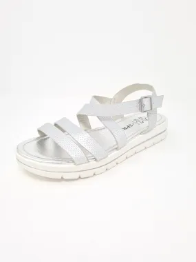 Sprox Silver Strappy Flat Sandals