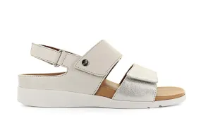 Strive - Riviera Velcro Strap Sandal Silver & Stone