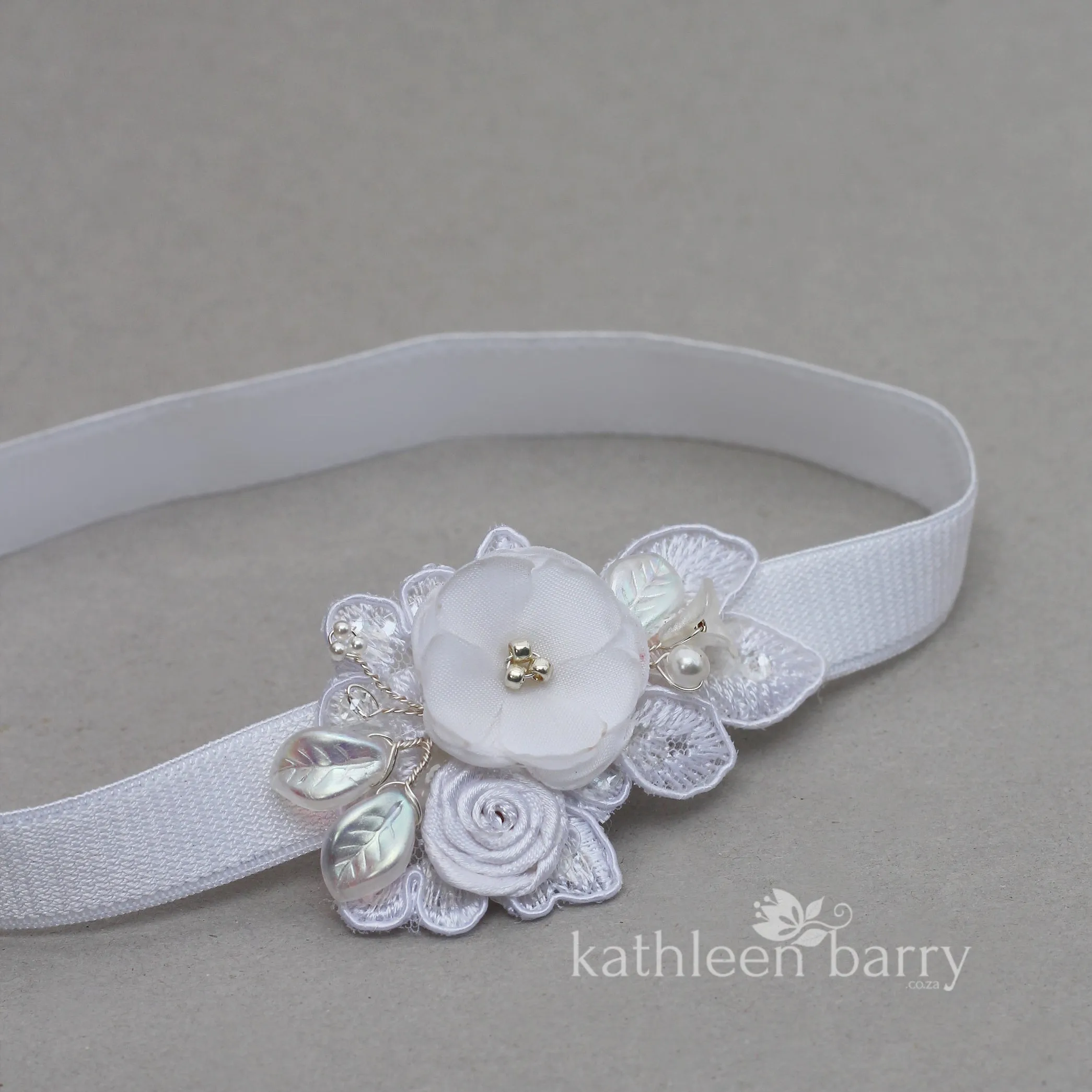 Taryn heirloom garter - white garter - color options available