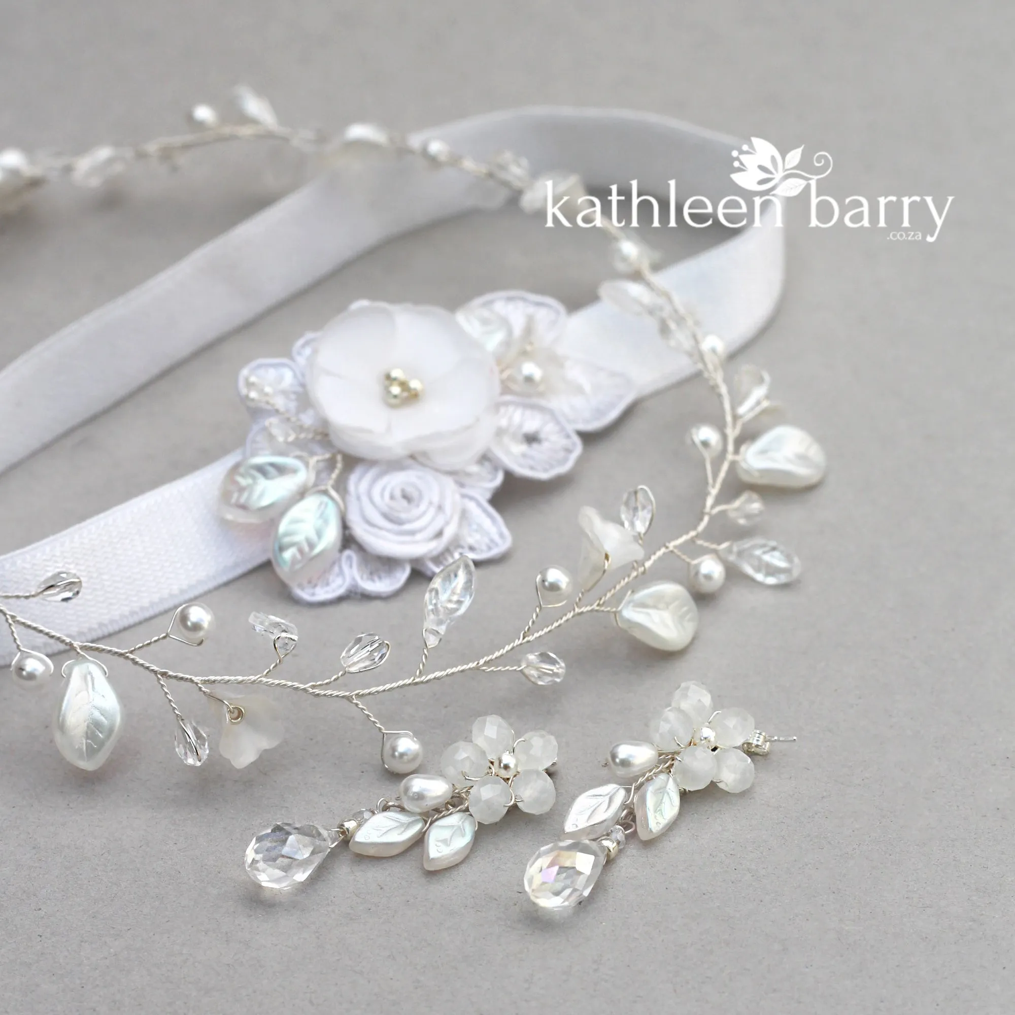 Taryn heirloom garter - white garter - color options available