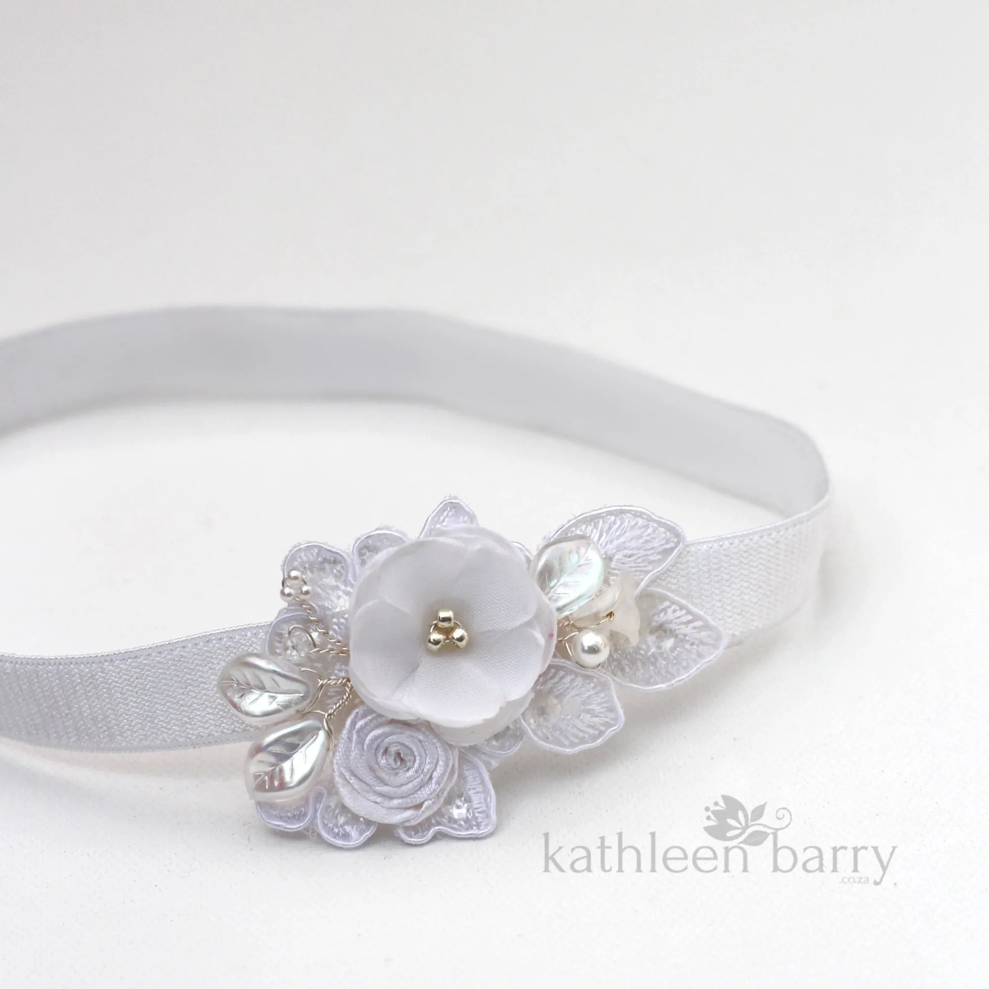 Taryn heirloom garter - white garter - color options available