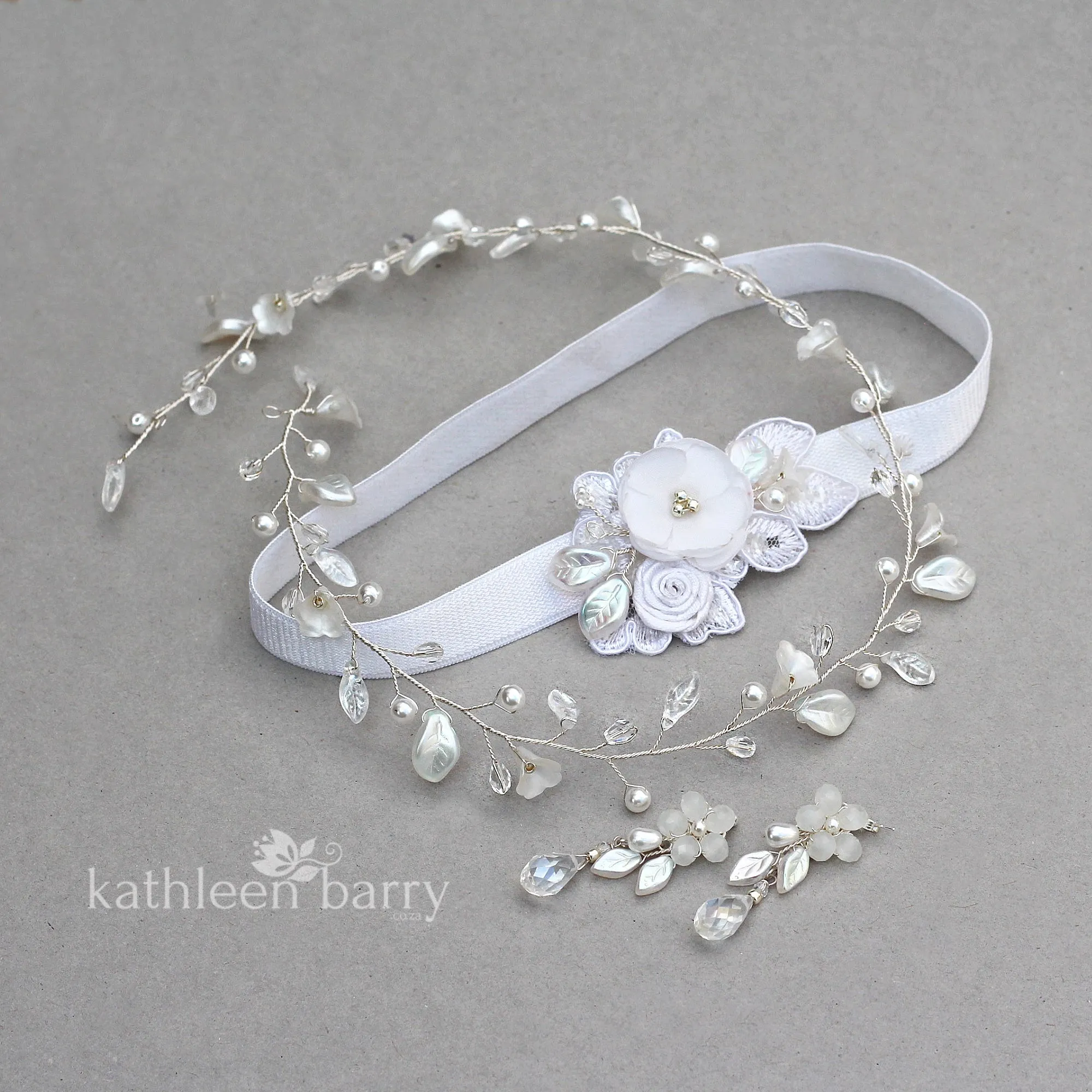 Taryn heirloom garter - white garter - color options available