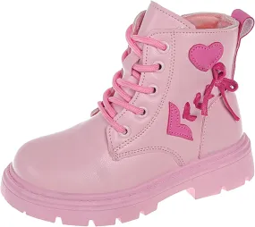 Toddler Boys Girls Boots Low Wedge Heel Booties with Side Zipper Warm Snow Bow Boots Stacked Block Heel Booties