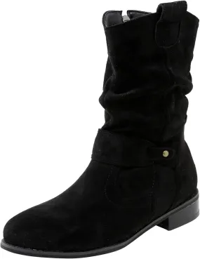 Women's Ankle Boots & Booties Womens Boots Ankle Heels Pointed Toe Suede Pleated Low Heel Low Calf Women's Boots