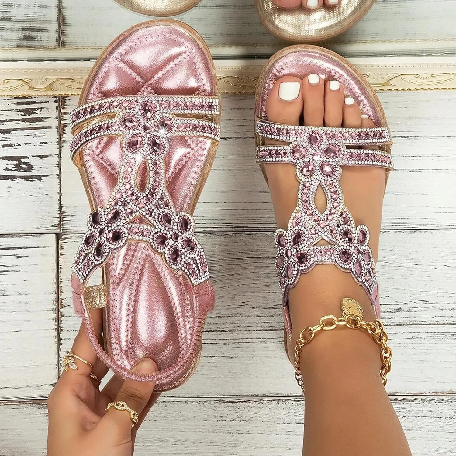 Women's Breathable Open Toe Sandals Comfortable Ankle Strap Outdoor Walking Shoes Leather Sandals for Women