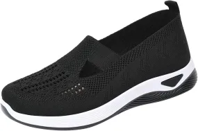 Womens Orthopedic Slip On Sneakers Walking Shoes with Arch Support Comfortable Casual Loafers Plantar Fasciitis Relief Foot Heel Pain Diabetic