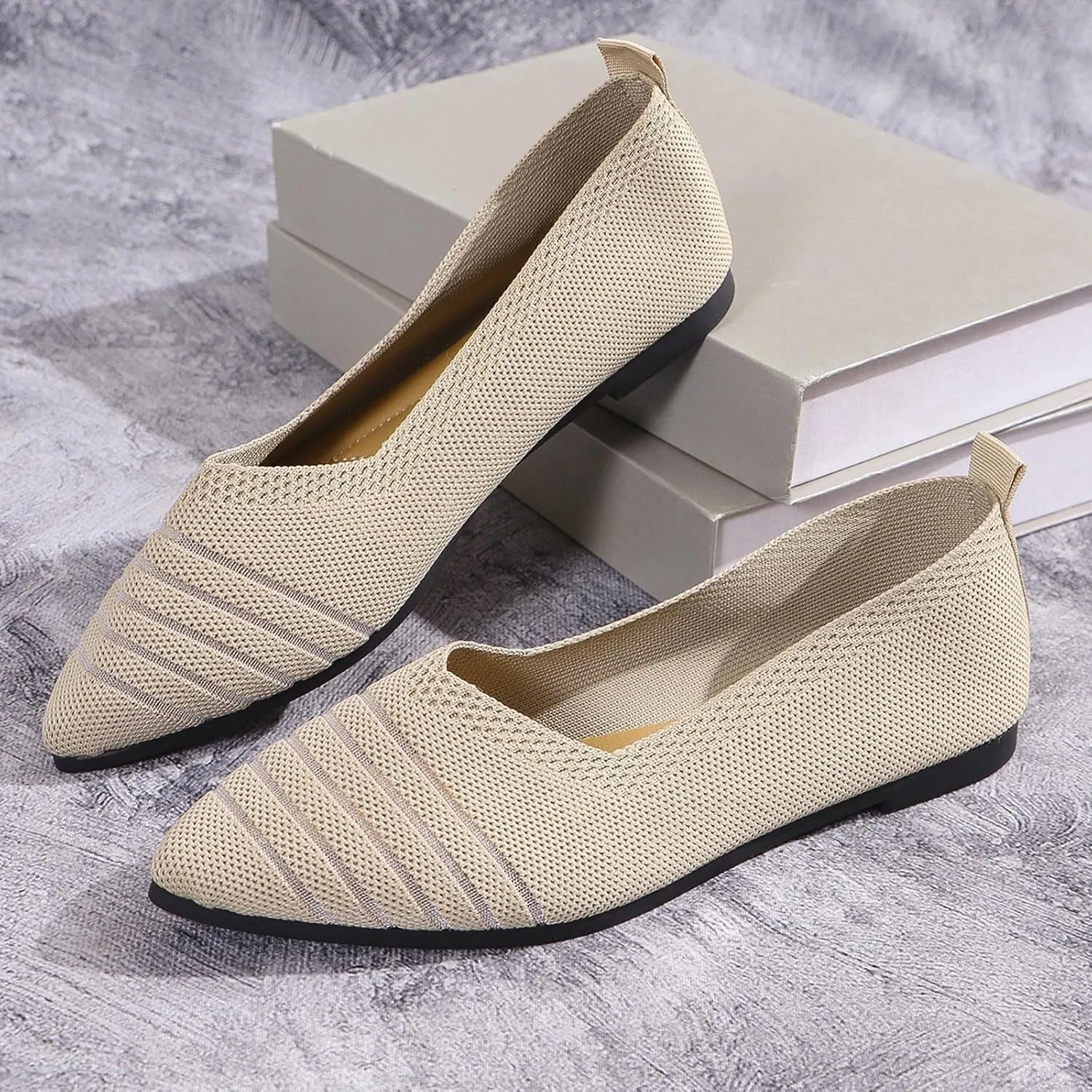 Women's Retro Flat Shoes Flying Weave Round Head Shallow Mouth One Foot Stirrup Single Shoes Work Single Shoes