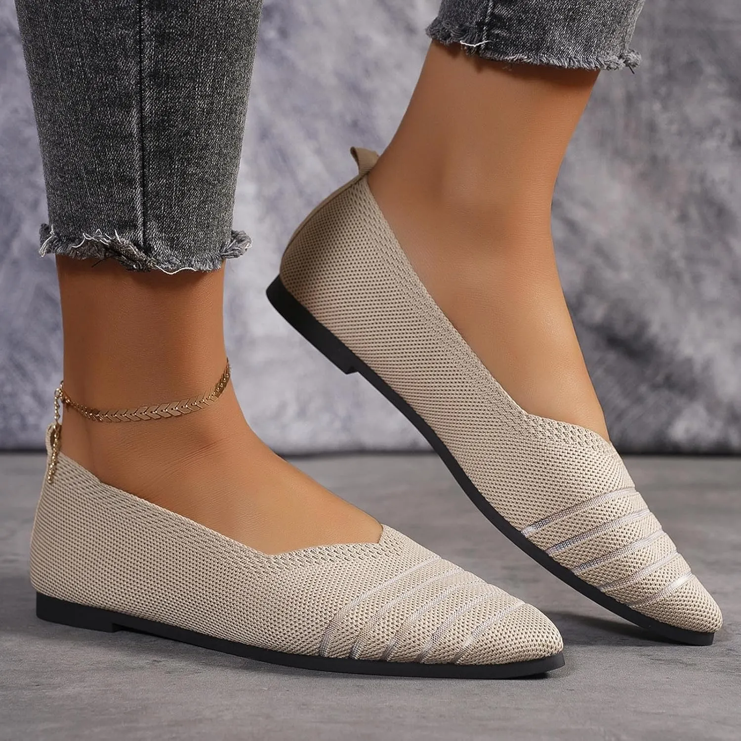Women's Retro Flat Shoes Flying Weave Round Head Shallow Mouth One Foot Stirrup Single Shoes Work Single Shoes