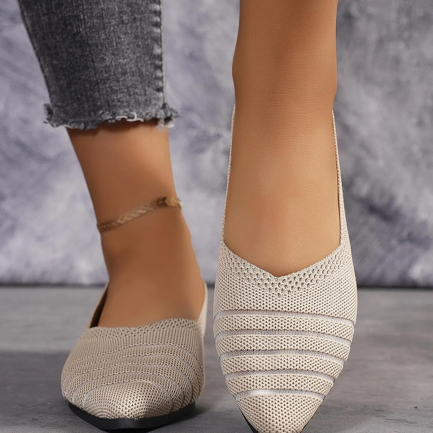 Women's Retro Flat Shoes Flying Weave Round Head Shallow Mouth One Foot Stirrup Single Shoes Work Single Shoes