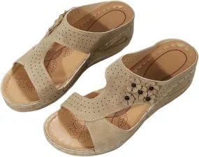 Women's Sandals Comfortable Dressy Casual Summer Orthopedic Slippers Flat Heel Beach Orthotic Flip Flops With Arch Support