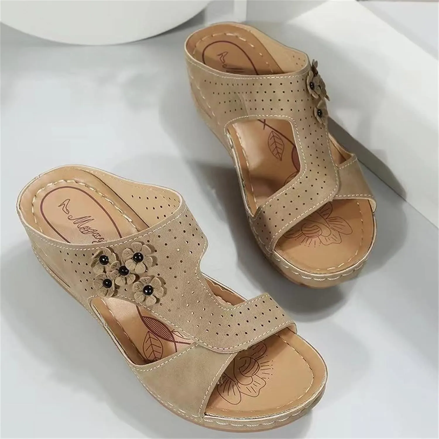 Women's Sandals Comfortable Dressy Casual Summer Orthopedic Slippers Flat Heel Beach Orthotic Flip Flops With Arch Support