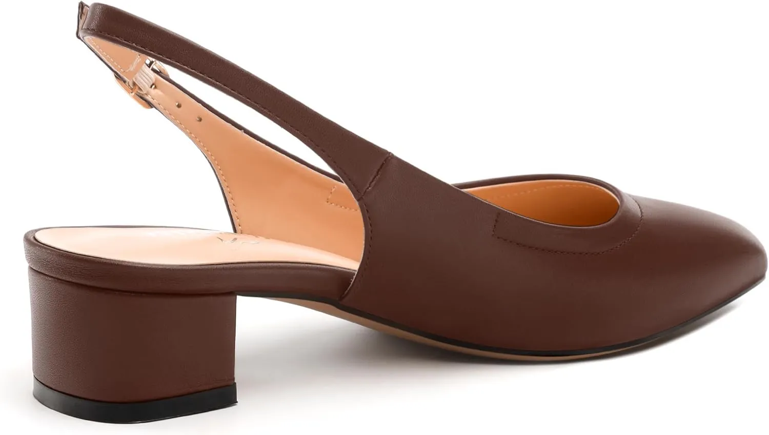Womens Slingbacks, Square Toe Low Block Heel Pumps for Women, Comfort Casual Shoes for Workplace 1.4"