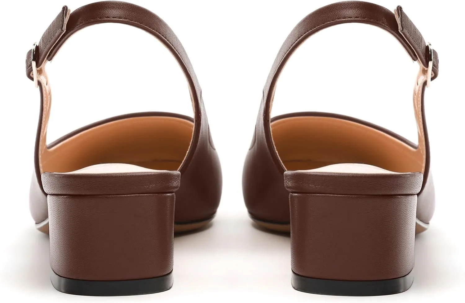 Womens Slingbacks, Square Toe Low Block Heel Pumps for Women, Comfort Casual Shoes for Workplace 1.4"