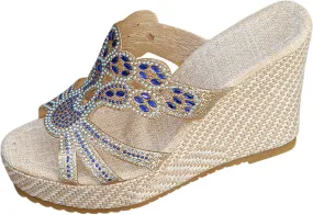 Women's Soft Soled Cushioned Wedge Slide Recovery Slides Sandals Walking Sandals Beach Non Slip Sandals