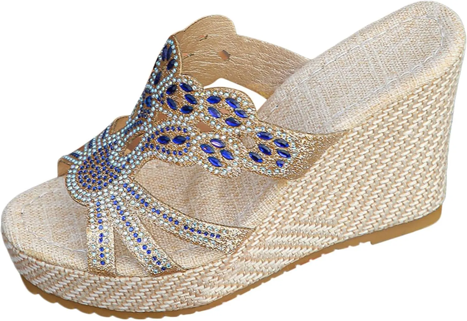 Women's Soft Soled Cushioned Wedge Slide Recovery Slides Sandals Walking Sandals Beach Non Slip Sandals