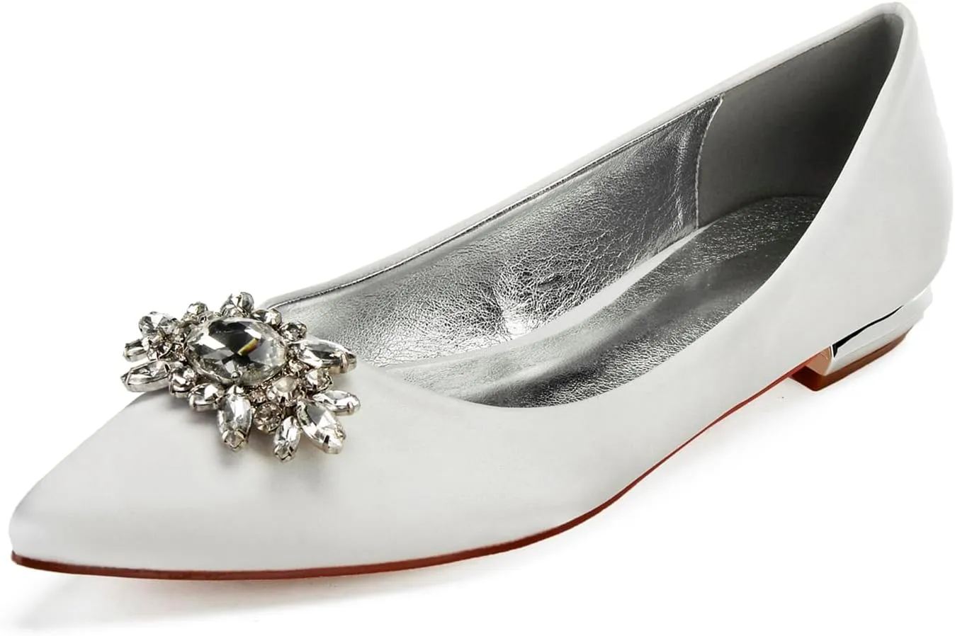 Women's Wedding Banquet Party Shoes Pointed Satin Chunky Sandals