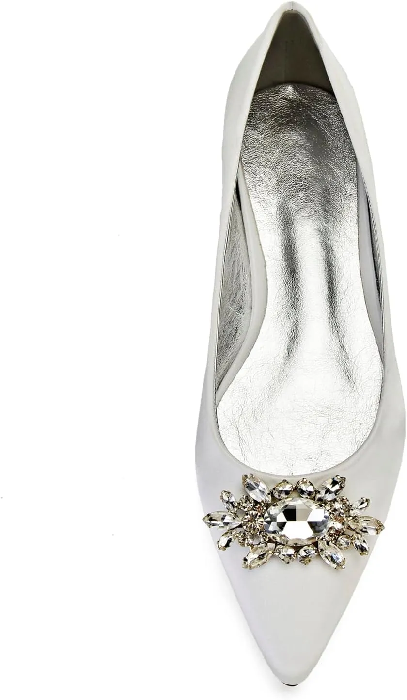Women's Wedding Banquet Party Shoes Pointed Satin Chunky Sandals