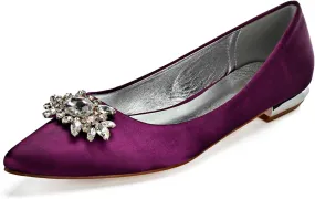 Women's Wedding Banquet Party Shoes Pointed Satin Chunky Sandals